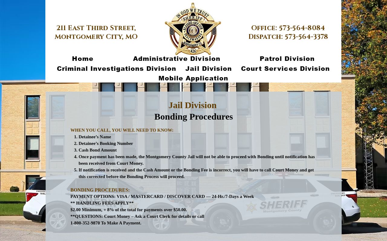 Montgomery County arrest bond and release procedures