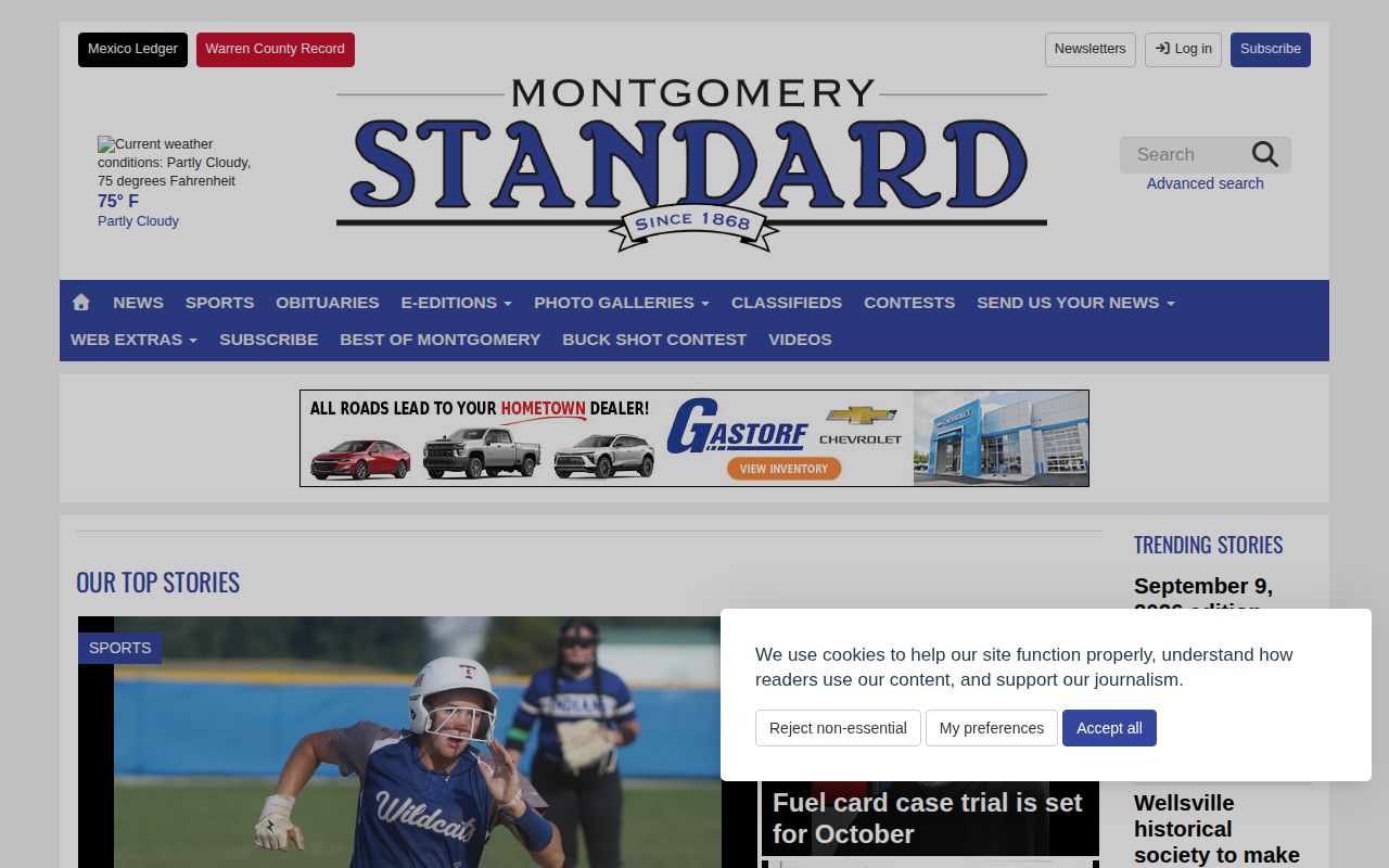 Montgomery Standard local news source for Montgomery County arrest reports